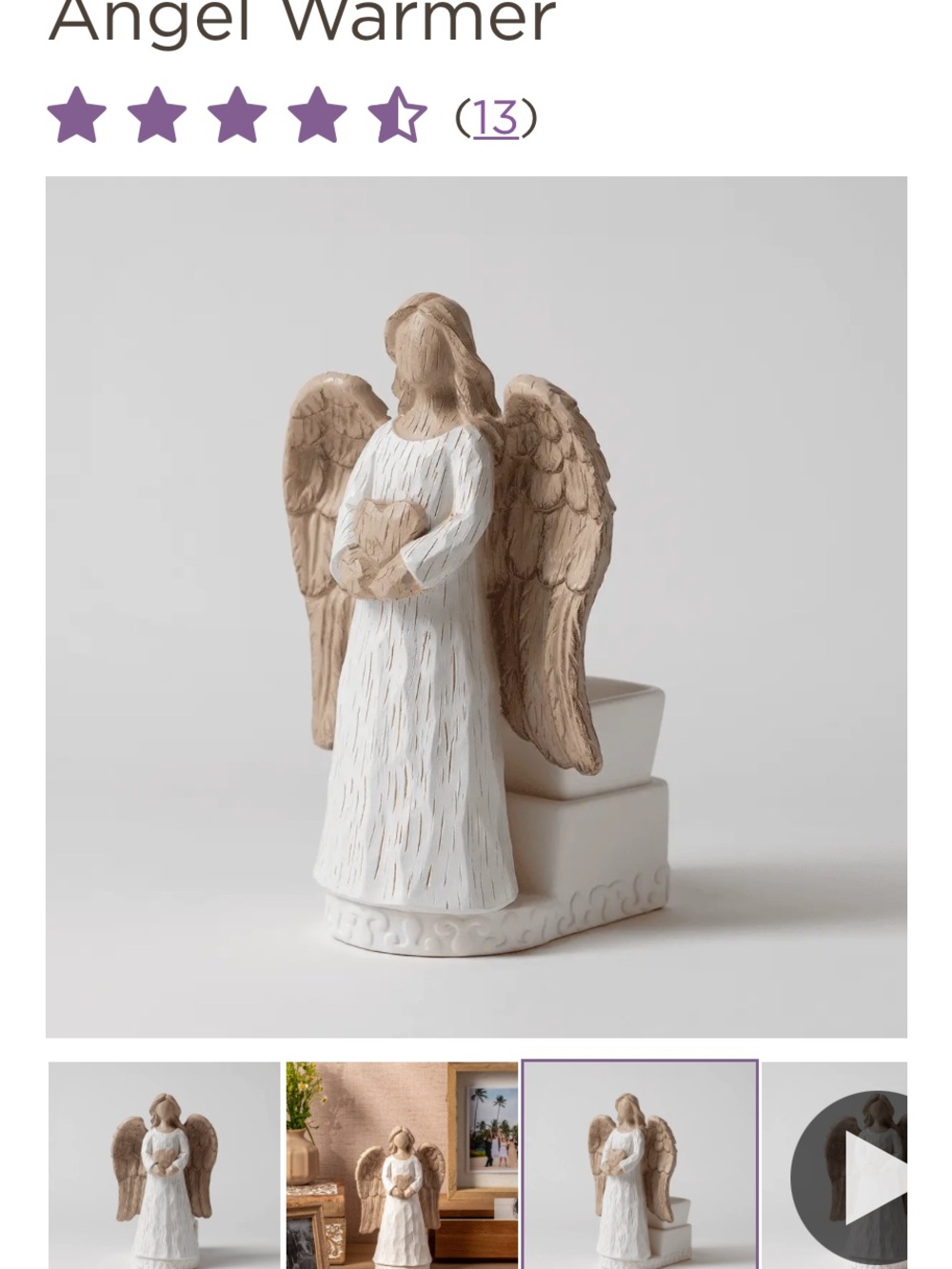 Scentsy Angel Warmer Figurine in White and Tan